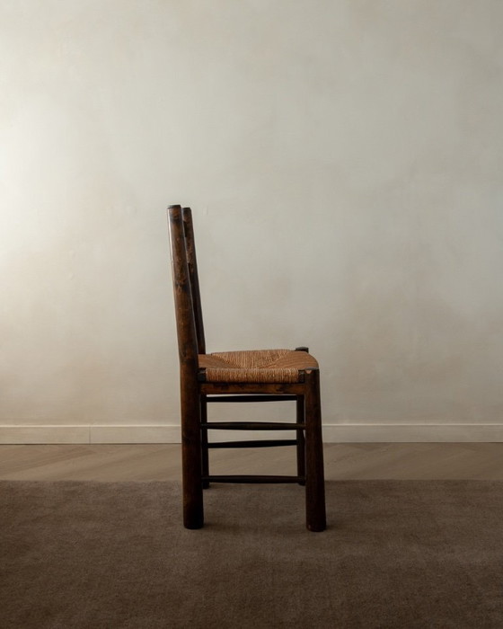 Image 1 of Vintage Franse brutalistische eetkamerstoelen van Georges Robert, jaren 1950, set van 6