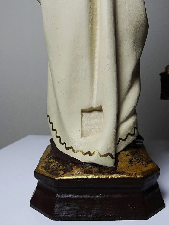 Statuetta gesso ND del Monte Carmelo, laboratori Olot, occhi di vetro, – Oggetti decorativi, Legno, Cromo (photo 14 of 17)