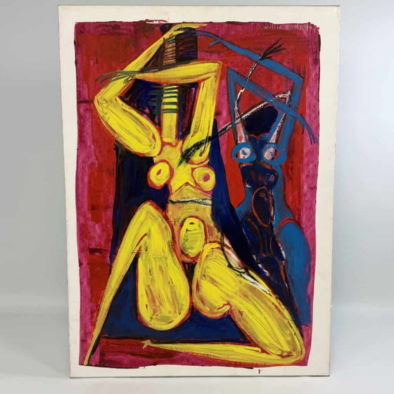 Oil on paper ‘fantasised girlfriends’ by Willie Cools – Paintings & Drawings, Canvas, Abstract (photo 3 of 12)