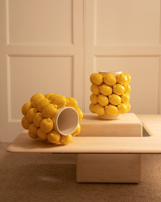 Image 1 of  Large ceramic lemon vase