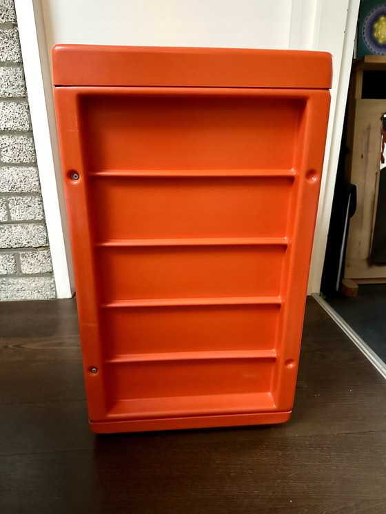 Image 1 of Meurop vintage ladenkast 5 laden Space Age oranje