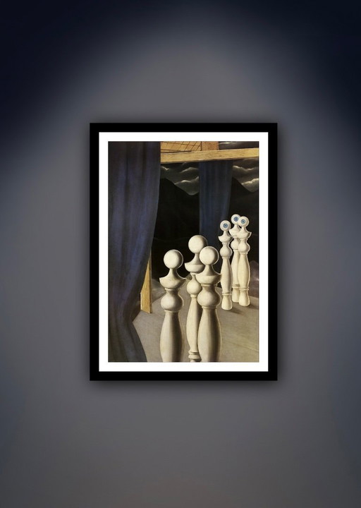 René Magritte : "Le Rencontre, 1926". Signé dans la plaque.