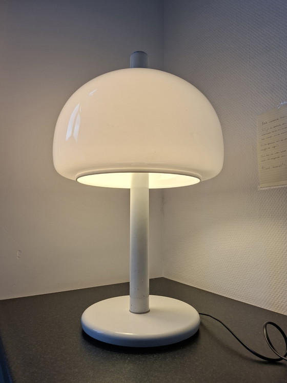 Vintage XL mushroom table lamp Dijkstra design, Plastic, Metal, White (photo 6 of 6)