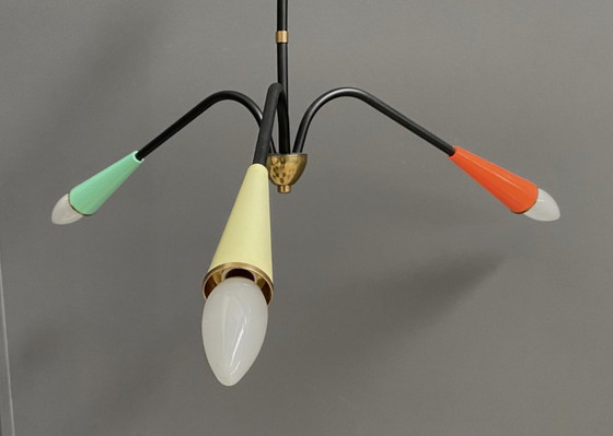 Image 1 of Colorful Spider ceiling lamp  1960s