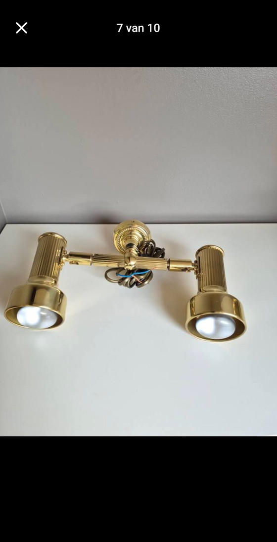 Image 1 of OMI Leuchten Lot von 4 Scheinwerfern | Messing | Hollywood Regency ca. 1970 | Original