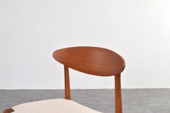 Mid-Century Danish Teak Dining Chairs by Ejner Larsen & Aksel Bender Madsen, 1960s, Set of 4. – Wood, Wool (photo 9 of 12)