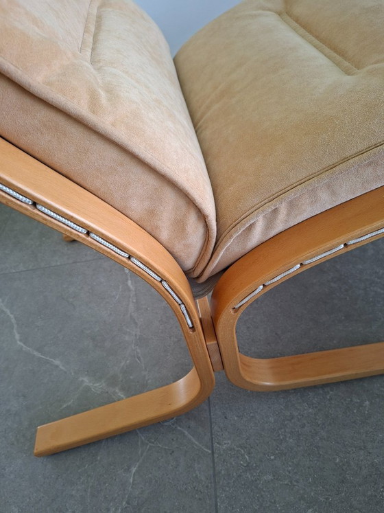 Vintage EKORNES Fauteuil – Showroommodel – Made In Norway – 2 zitsbanken, Polyester (photo 6 of 18)