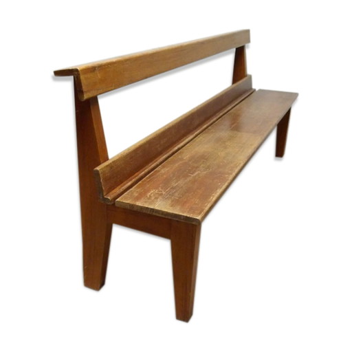 Antique vintage elm bench