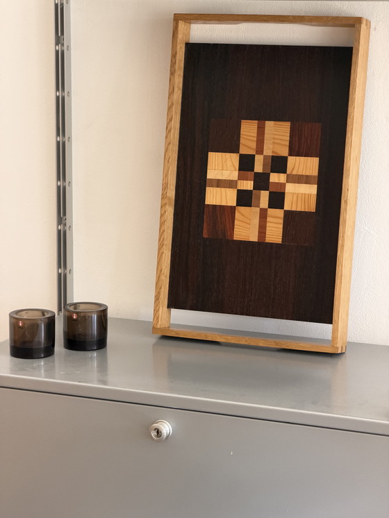 Image 1 of Vintage Timber Grid Tray or Inlaid Tray in Danish Design