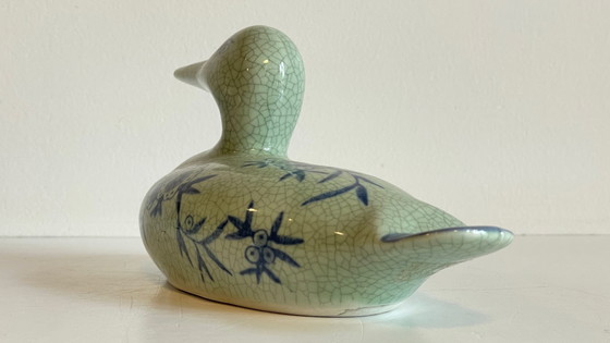 Image 1 of Anatra in ceramica blu vintage