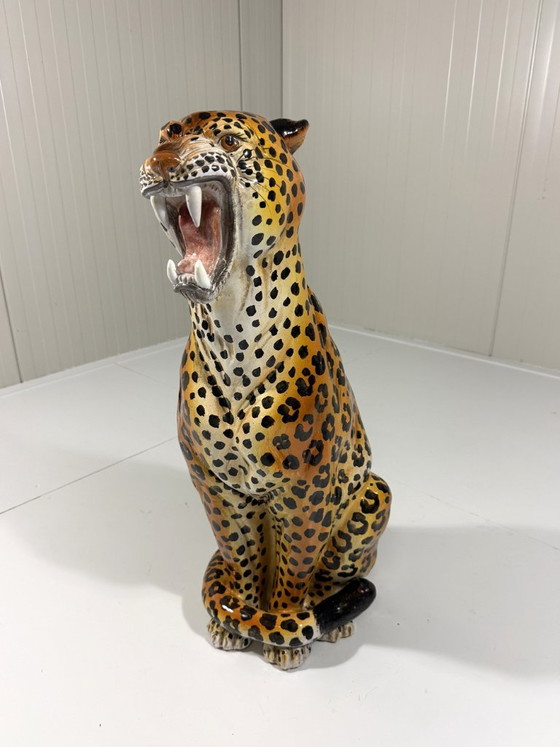 Grande Leopardo in Ceramica Italia Anni '70 – Oggetti decorativi (photo 9 of 16)