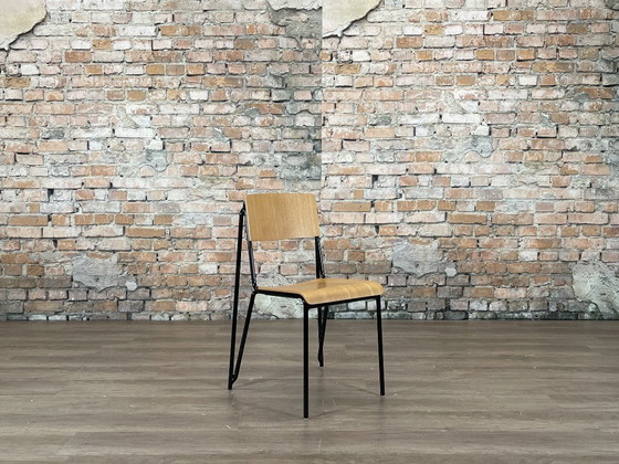 HAY Petit Standard Set van 6 - Hout/Zwart | Daniel Rybakken, Eetkamerstoelen, Metaal, Beige (foto 2 van 15)
