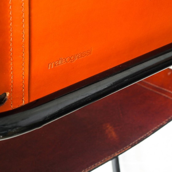 Silla voladiza modelo MG5 en edición de piel de Matteo Grassi. Italia, años 90. – Sillas de comedor, Iron (photo 3 of 15)