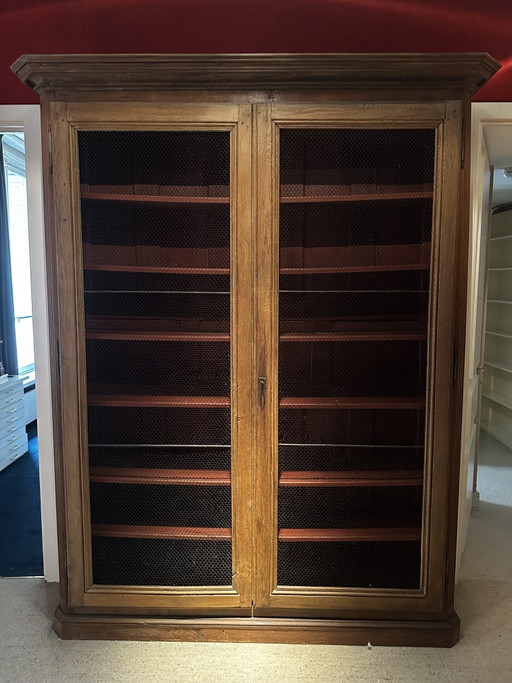 Gran Librería Louis XVI de Roble, Francia, Siglo XVIII – boekenkasten, Wood, Metal