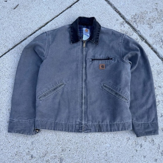 Image 1 of Carhartt Detroit J97 MTL Grijze Canvas Jas met Dekenvoering, Maat M