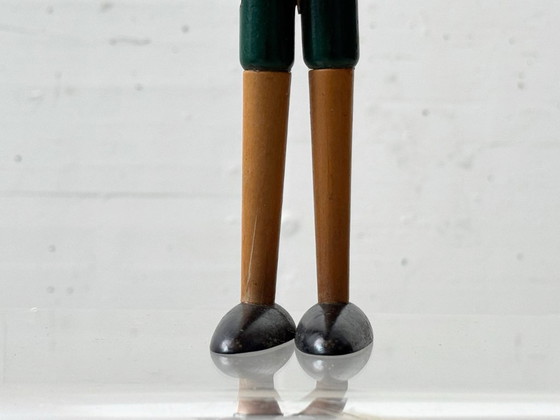 Image 1 of Ikonische Holzfigur Pinocchio, dekorative Gelenkfigur, 1960er Jahre