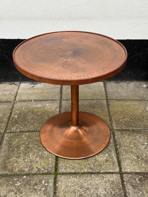 Mid-century modern koperen bijzettafel