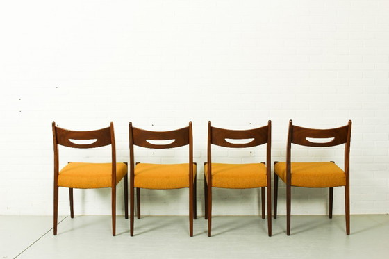 Image 1 of Set van 4 vintage teakhouten fauteuils, jaren 60