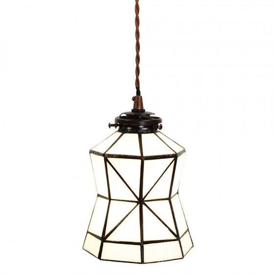 Lampada a sospensione Tiffany con fibbia, Lampade a sospensione, Cristallo, Vetro, Bianco (foto 2 di 4)