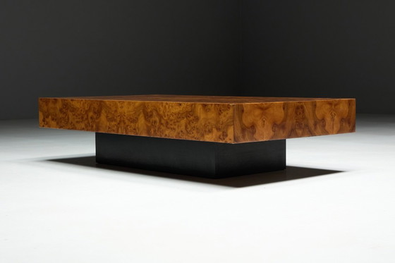 Image 1 of Table basse en loupe de bois, style Willy Rizzo, Italie, 1970