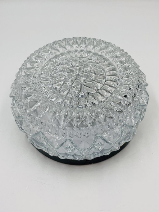 Moulded glass ceiling light, Losanges decor