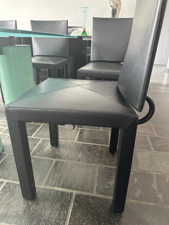 Tafel Serenissimo + 6 B&B Arcara Stoelen – Acerbis, Eettafels, Glass, Metal (photo 5 of 6)