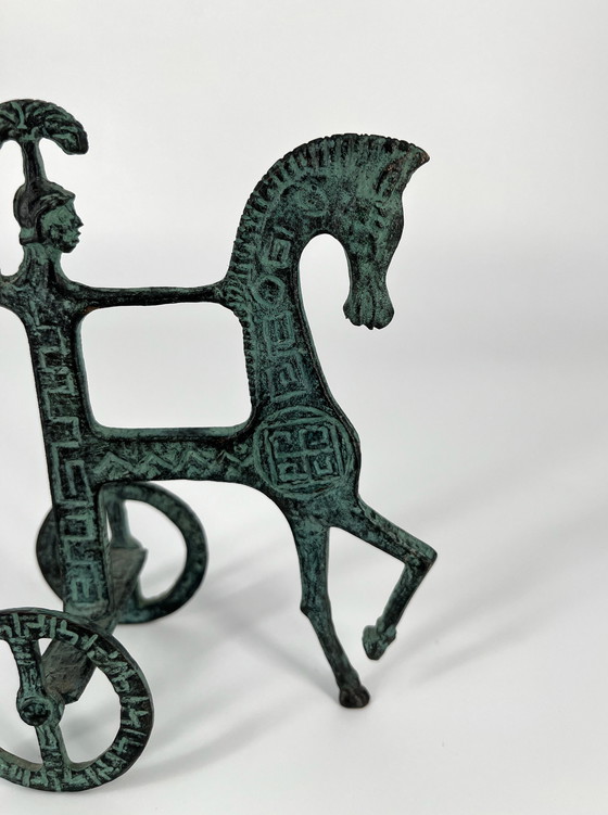 Image 1 of Figure Frederick Weinberg style goddess Athena & owl brass, bronze