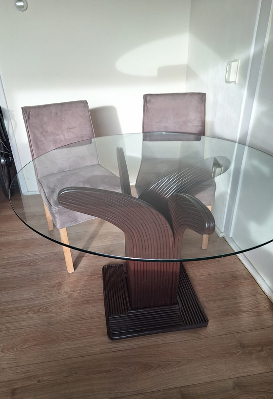 Image 1 of Tavolo di design in rattan Vivai del Sud - anni '70