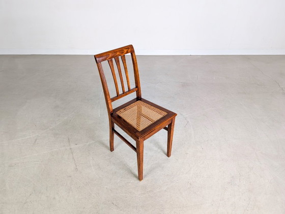 Image 1 of Silla Art Nouveau, antigua silla vienesa de caña, silla auxiliar, madera