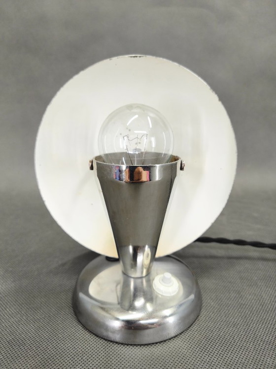 Image 1 of Bauhaus Chrome Table Lamp with Adjustable Shade, 1930s