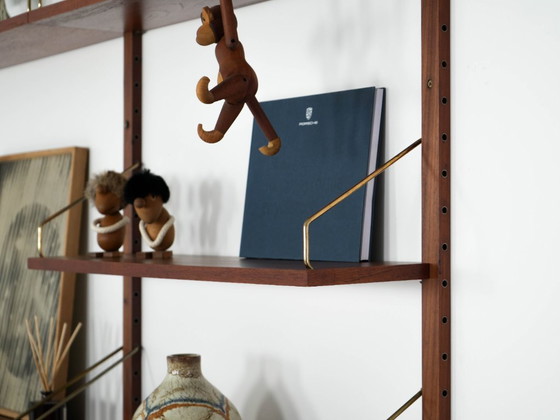 Image 1 of Teakhouten wandrek, Deens design, jaren 60, ontwerper: Poul Cadovius