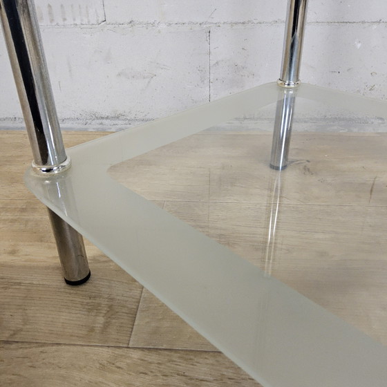 Image 1 of Set di scaffali/armadietti da bagno in vetro retrò (anni '80/'90) a 3 livelli