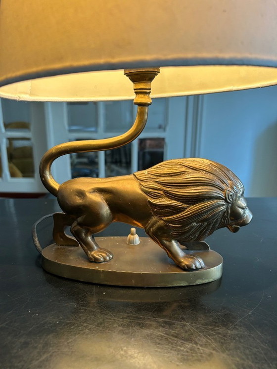 Image 1 of Vintage Brass "Lion" Lamp