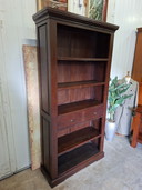 Classic teak bookcase, dimensions 108x37cm and 211cm high.