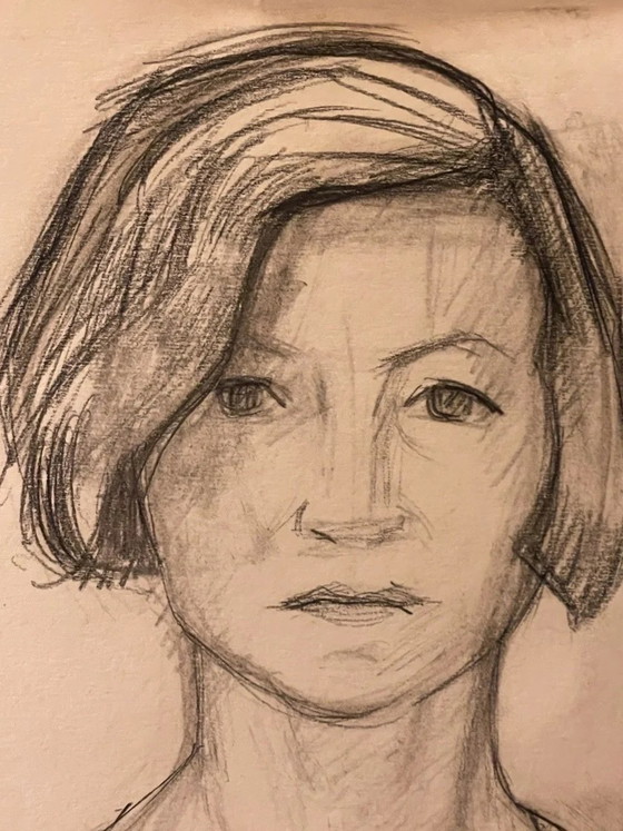 Maurice Stoppani – Wise Young Girl – Dessin Original 1967 – 65x50 cm – Peintures et dessins, Paper (photo 4 of 10)