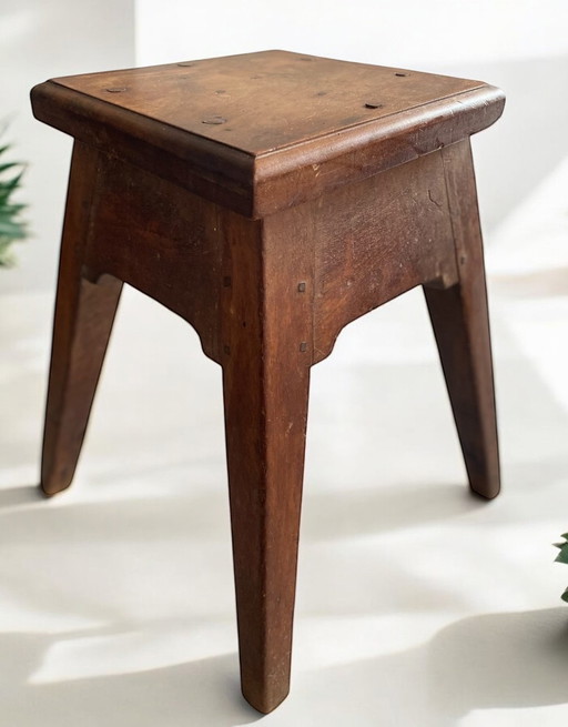 Antique Wooden Stool - Pièce de Charme Rustique