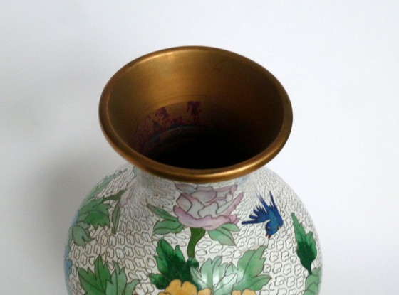 Image 1 of Vaso cinese in smalto cloisonné