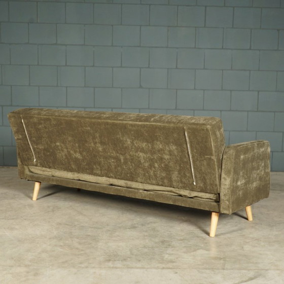 Image 1 of Divano/divano letto vintage in velluto verde, anni '70