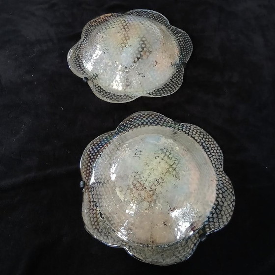 Image 1 of Prachtige grote plafond- of wandlamp van Muranoglas, Italië