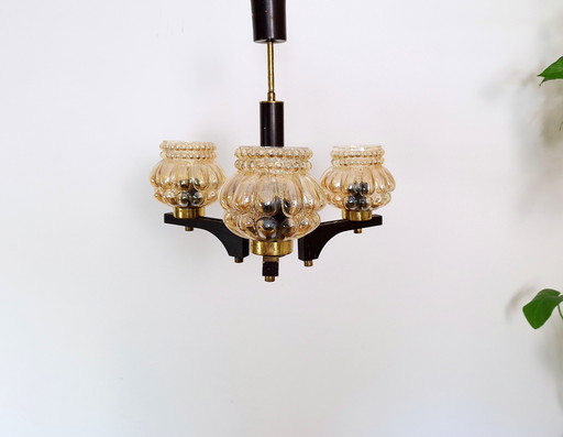 Mid Century Bubble Chandelier / Vintage Pendant Light / Rustic Elegant Light Fixture / Yugoslavia 1970's / Hanging Lamp