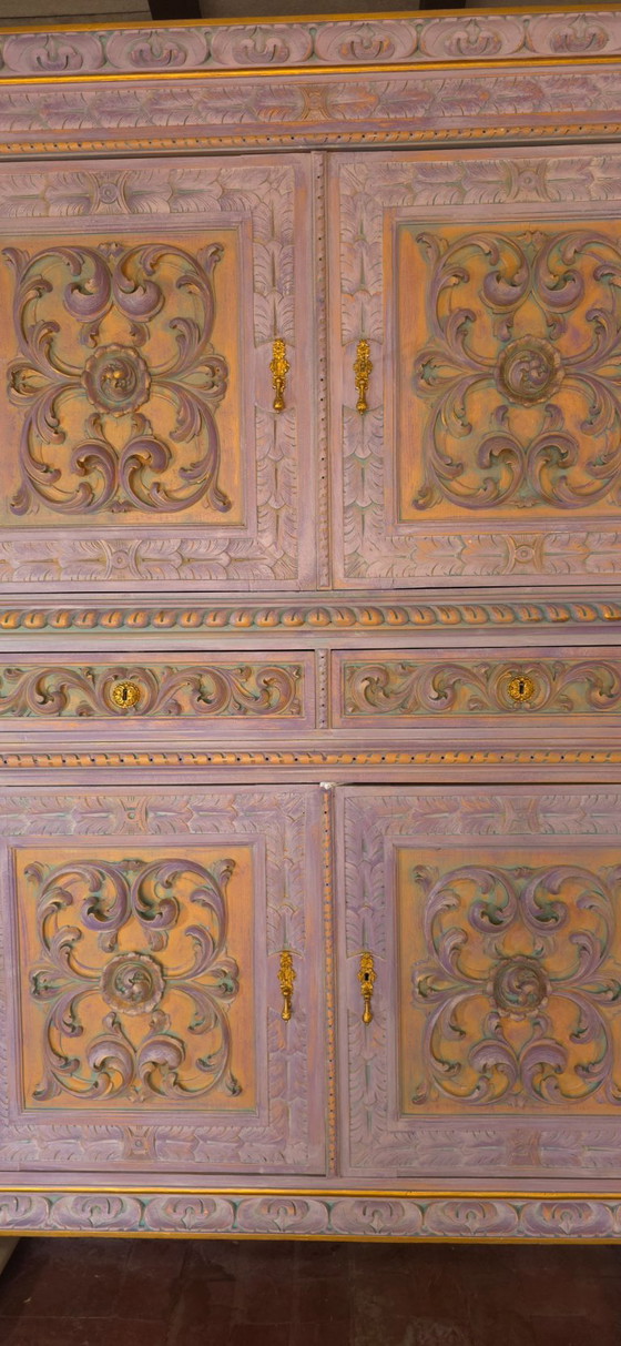 Artistic Renaissance Revival Oak Cabinet – Wood (photo 9 of 9)