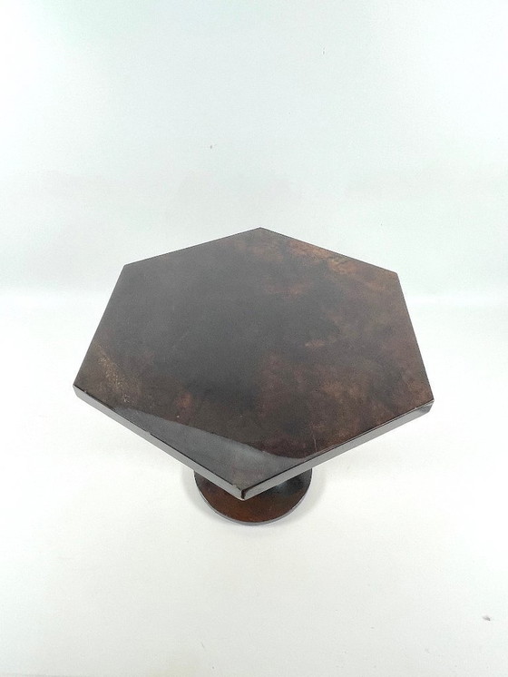 Image 1 of Aldo Tura Side Table Goat Leather Italy