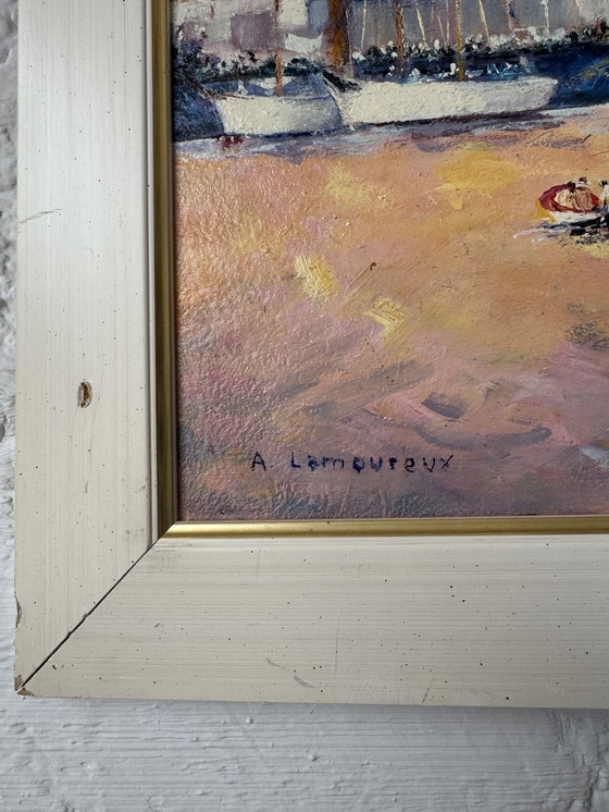 Image 1 of Dipinto ad olio marino nei toni del rosa