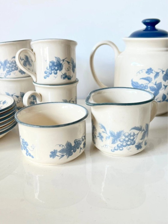 Image 1 of Servizio da caffè d'epoca Staffordshire Potteries - uva blu - anni '70