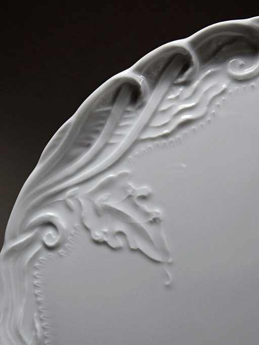 Large vintage/antique white Limoges fine porcelain pie dish