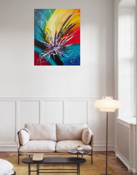 Image 1 of „Vesuv IV“ – Abstraktes Gemälde, signiert 2Luss'Art