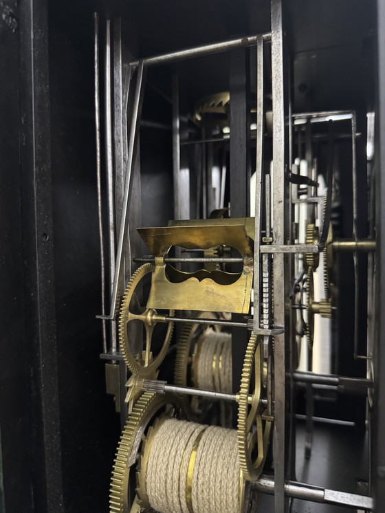 Image 1 of Special 4 Bells Comtoise on Wooden Chair in Hindeloopen Style from About 1800 - 1830.