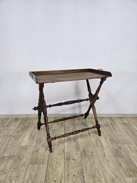 Eclectische Bijzettafel met Afneembaar Dienblad, 19e eeuw (photo 2 of 16)