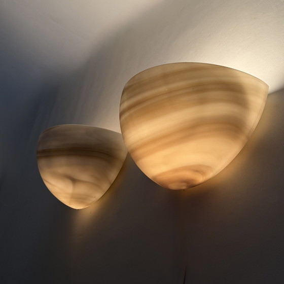 Image 1 of Juego de 2 grandes apliques de pared Carrara de Peil &amp; Putzler, década de 1970