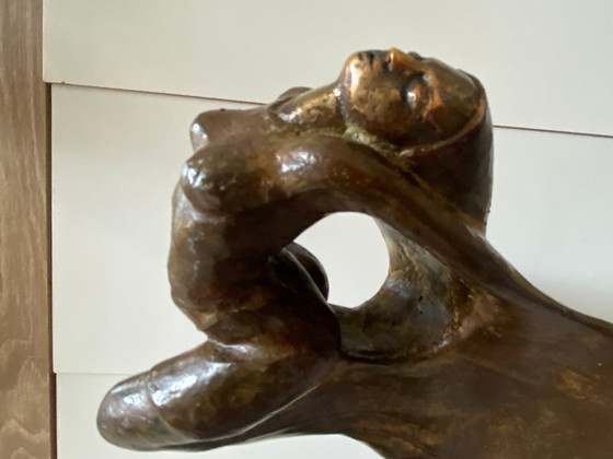 Image 1 of Escultura contemporánea en bronce macizo: Proa de barco y sirena, firmada ORTIZ